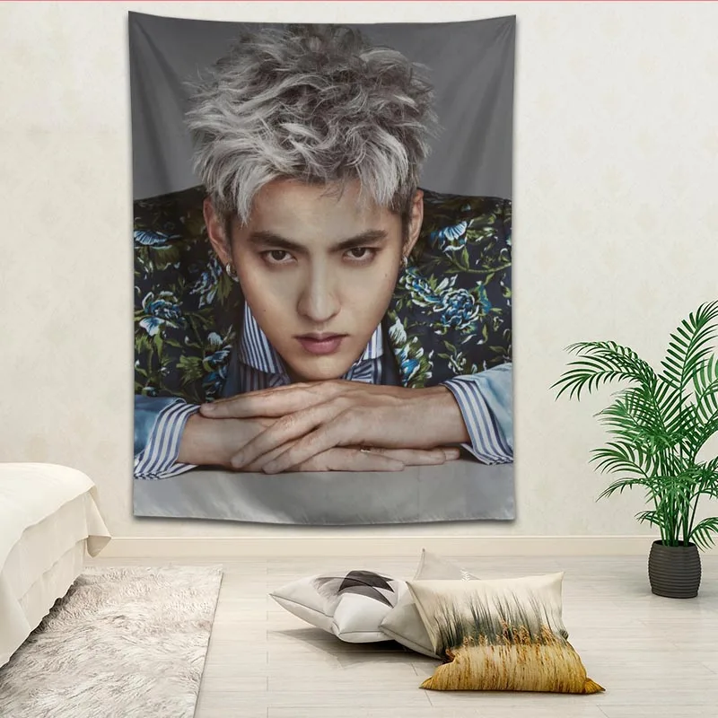 11 Изготовленный На Заказ Kris Wu Печатный креативный коврик для гостиной, спальни, фоновая стена, ткань вешается на стену, маленькая свежая - Цвет: 11
