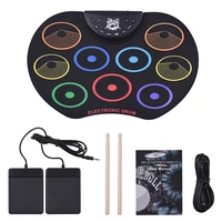 portable size foldable electronic drum kit 9 silicon drum pads folding drum set usbbattery powered with drumsticks foot pedal