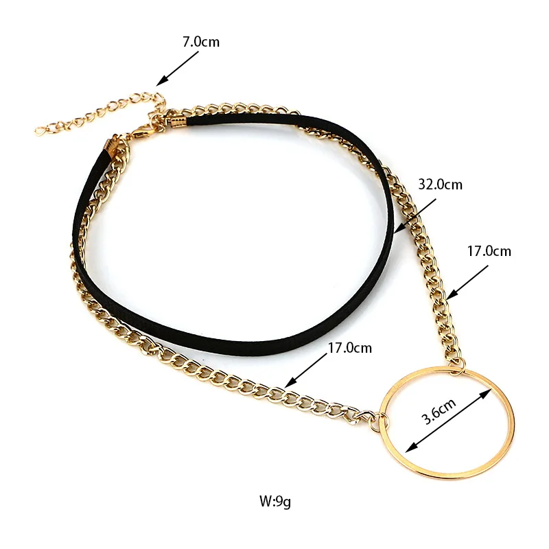

Multi Punk Simple Circle Choker Women leather Necklace Statement Collier Ras Du Cou Chocker femme Jewelry Collana Collares Mujer