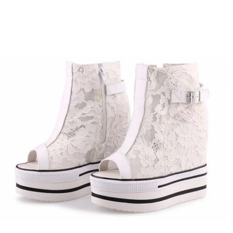 Новый женская обувь женщина платформы высокие каблуки открытым носком босоножки