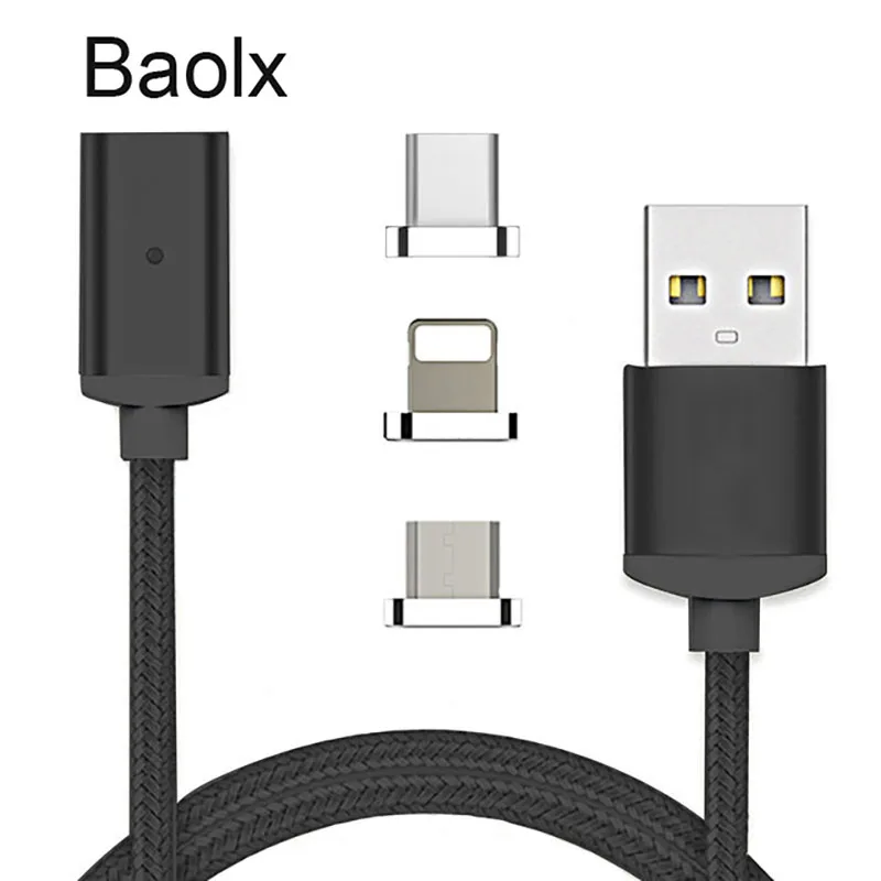 Магнитный кабель Micro USB/Type C/IOS usb для быстрой зарядки и синхронизации данных шнур