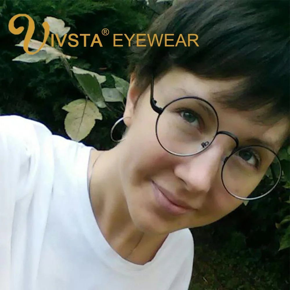 Оправа для очков IVSTA круглые женские оптические прозрачные линзы золотые