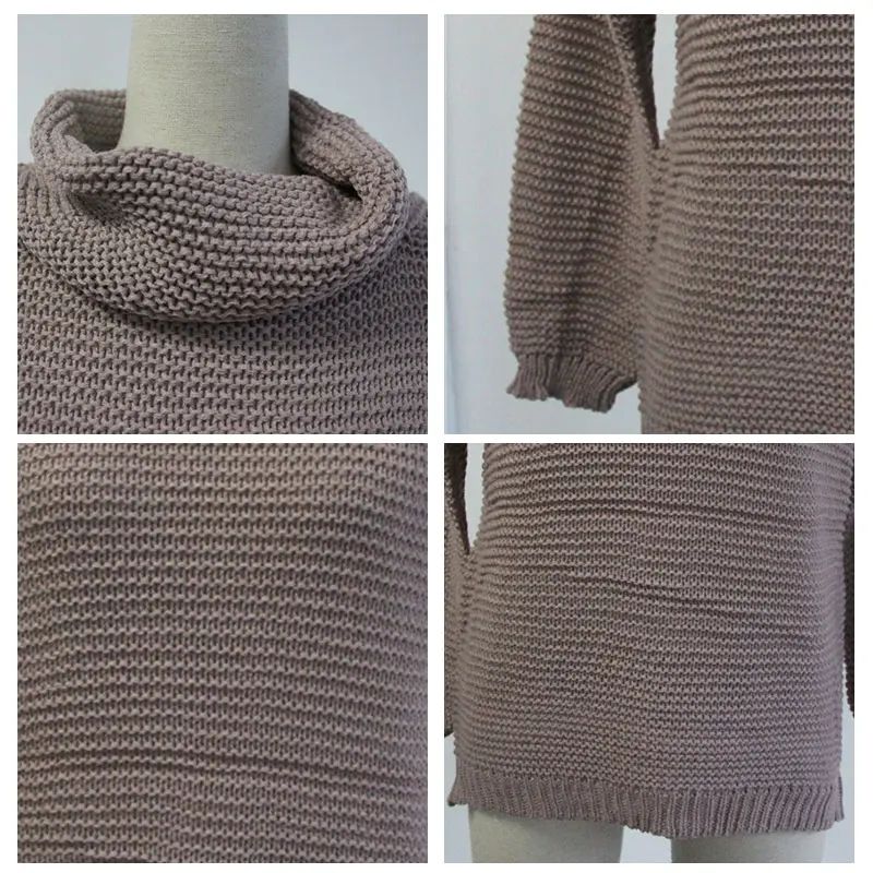 Women Turtleneck Sweater Winter Autumn High Neck Thermal Knitted Warm Pullover Windbreak Oversize Thicken Jumper | Женская одежда