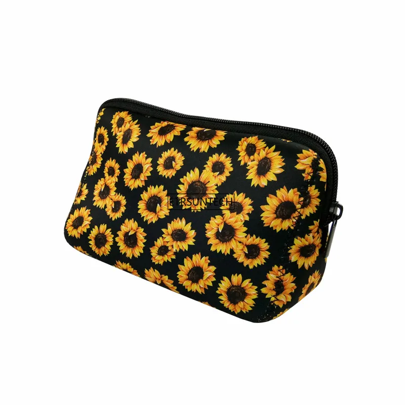 6 шт. бейсбольная косметичка с подсолнухом водонепроницаемая неопрен на молнии
