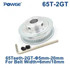 Зубчатый шкив с диаметром отверстия 66 POWGE 65 зубьев 2GT 3581012141516171920 мм для GT2 открытый синхронный ремень Ширина 610 мм 65 зубьев 65 T