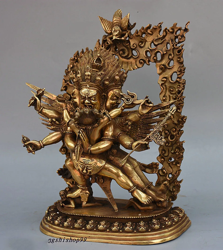 Рождественская тибетская буддистская медная статуя Будды Vajrakilaya Vajragilaya Dorje Purpa на