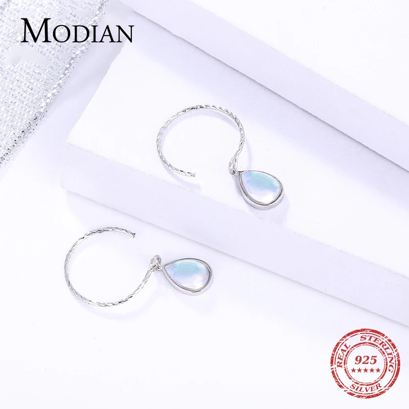 Modian 100% Настоящее серебро 925 пробы капли воды красочные хрустальные Висячие