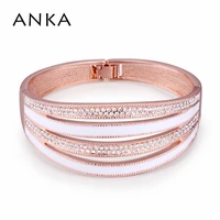 mothers day gift rose gold color bohemia style trendy luxurious bangle made with czech crystal 117618