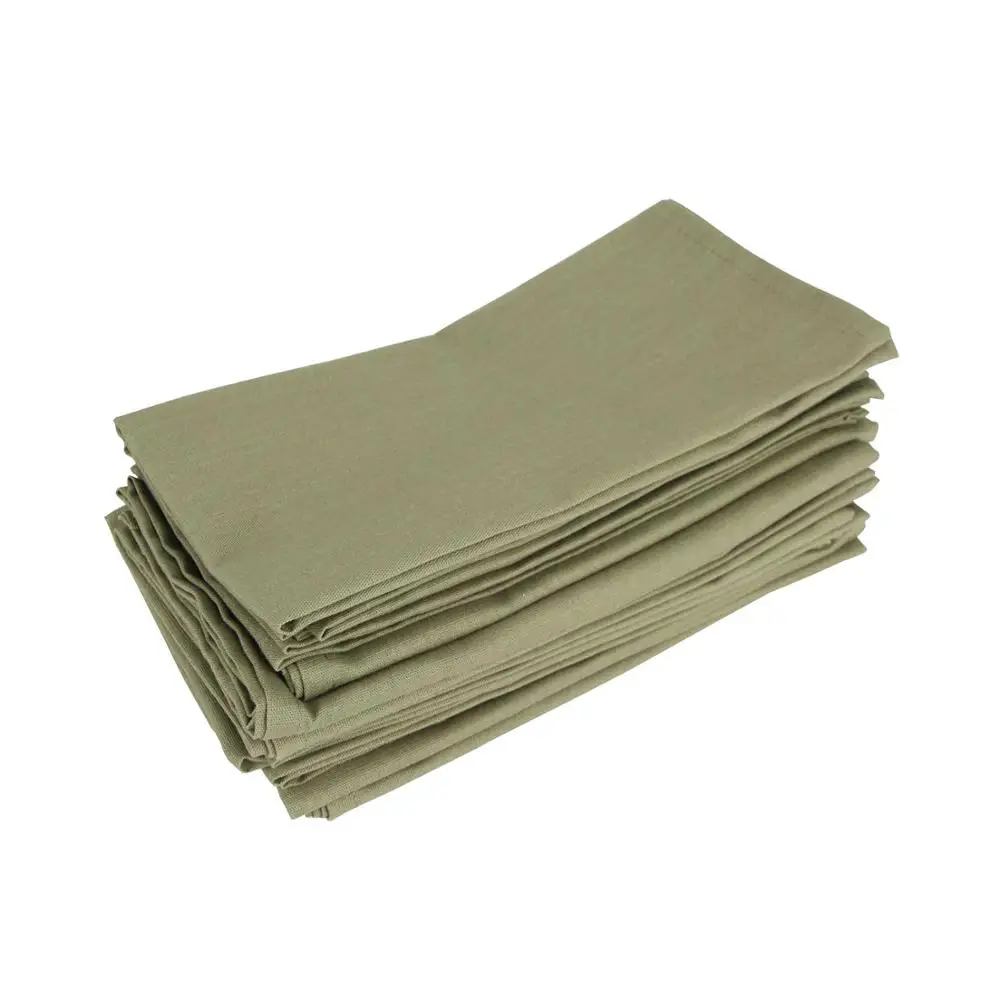12-CJ016-4646Olive Набор салфеток из хлопчатобумажной ткани 12 46x46 см, обеденные салфетки из хлопка и льна, Столовые Салфетки - Цвет: 12-CJ016-4646Olive