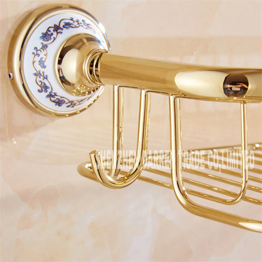 Полностью медная Античная латунная синяя и белая фарфоровая одноуровневая