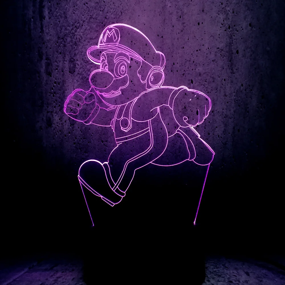 Классическая игра Супер Марио 3D LED USB лампа для бега мальчика акриловая Новинка