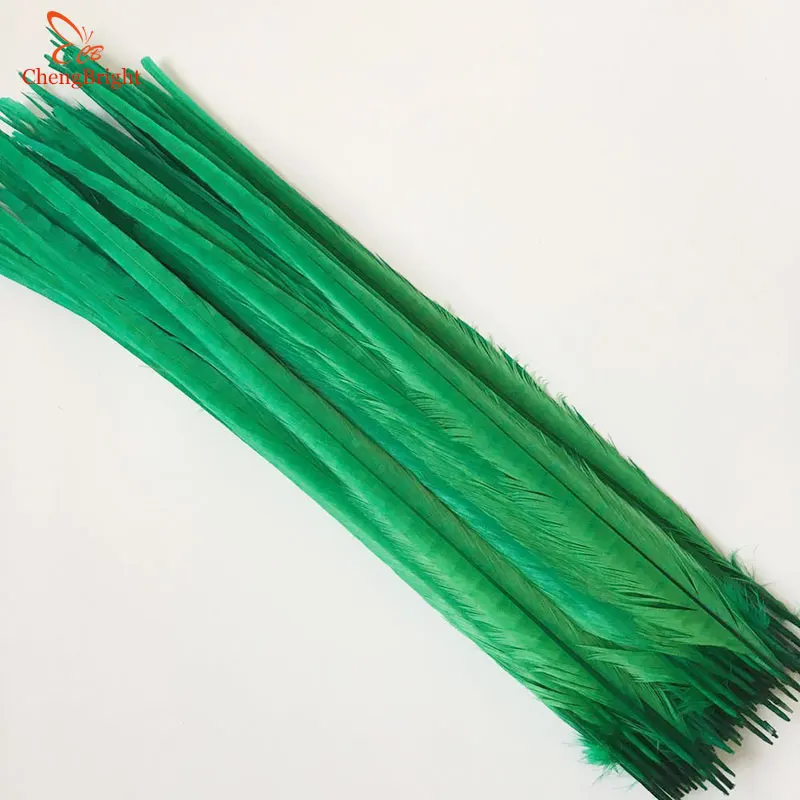 Green 2-500 шт. высокое качество натуральные перья фазана 16-18 дюймов/40-45 см Декоративные Diy Свадебные аксессуары фазанье перо - Цвет: Green