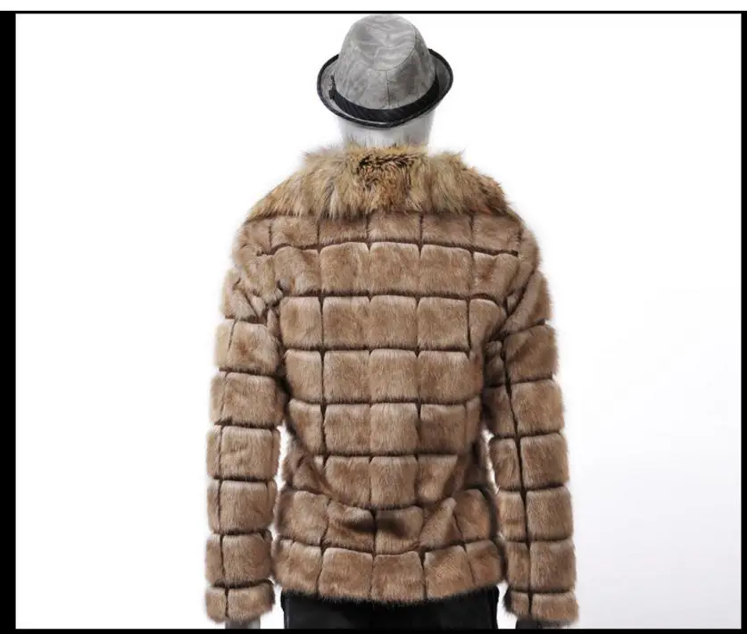 

S/3Xl Men Winter Autumn Faux Fur Jackets Casual Fur Collar Outwears Male Plus Size Fake Overcoats Man Imitation Fur Clothes K539
