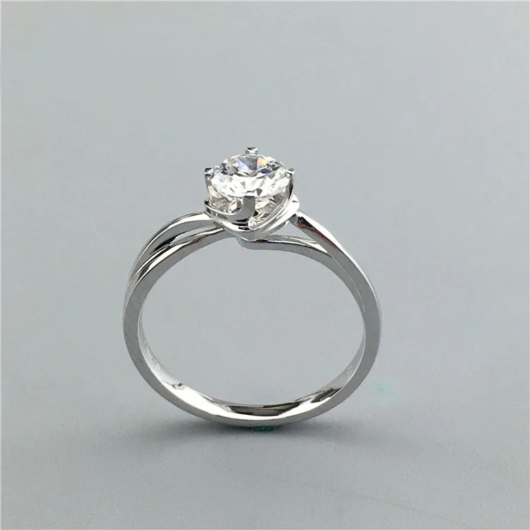 Брендовое новое кольцо с бриллиантом 0 8 карат 18 к белое золото Moissanite классическое
