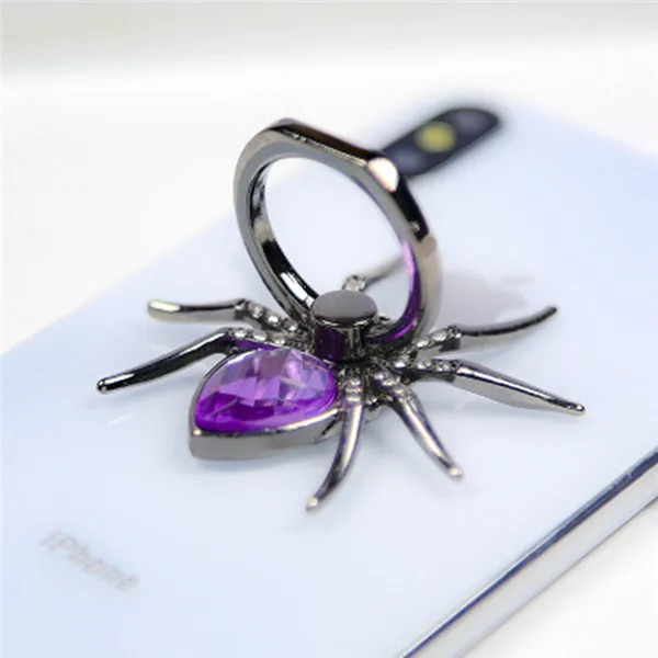 Purple Металлическое кольцо-паук, держатель для мобильного телефона, подставка, вращение на 360 градусов, кольцо-держатель для IPhone X 8, подставка - Цвет: Purple