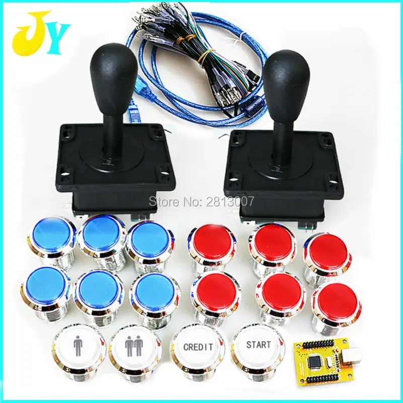 USB контроллер для ПК/PS3 2 игрока комплект сделай сам с 12 Светодиодный светодиодной