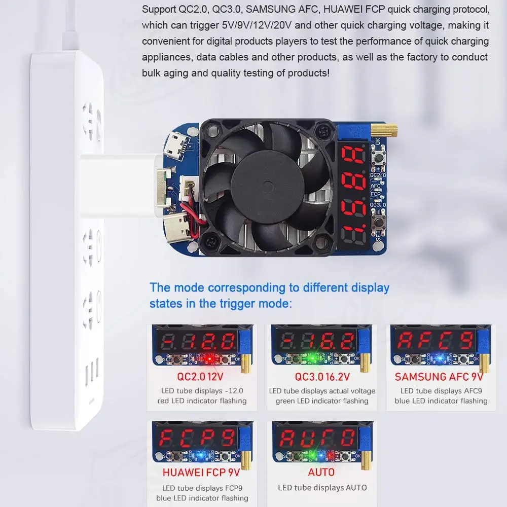 Aokin HD25 HD35 триггер QC2.0 QC3.0 Электронный USB нагрузочный резистор разрядка батарея