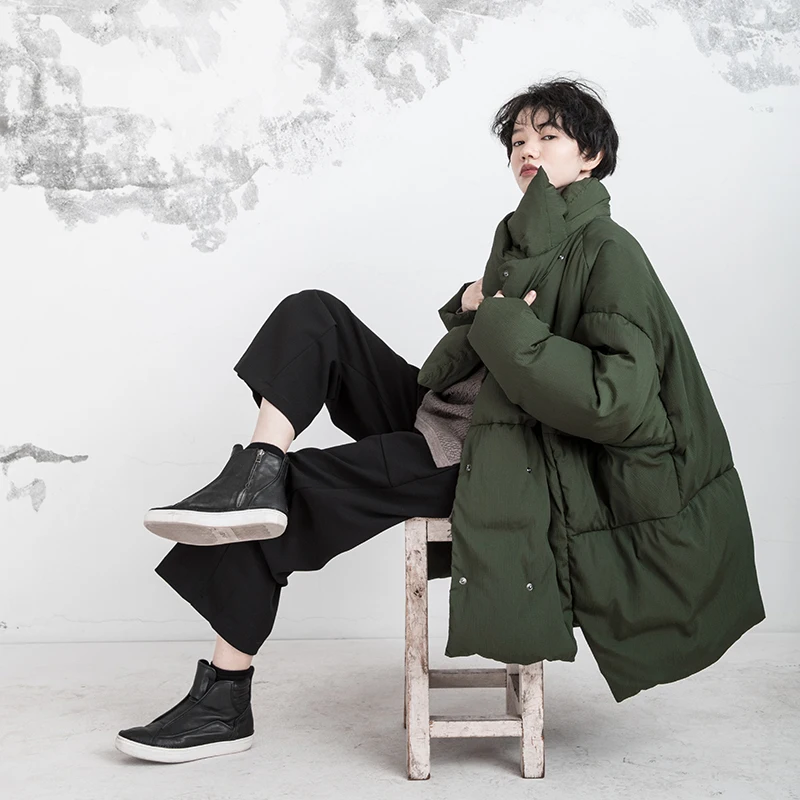 IRINAY212 Новая коллекция с шарфом двубортный oversize Асимметричный Зима белая утка подпушка куртка пальто для женщин