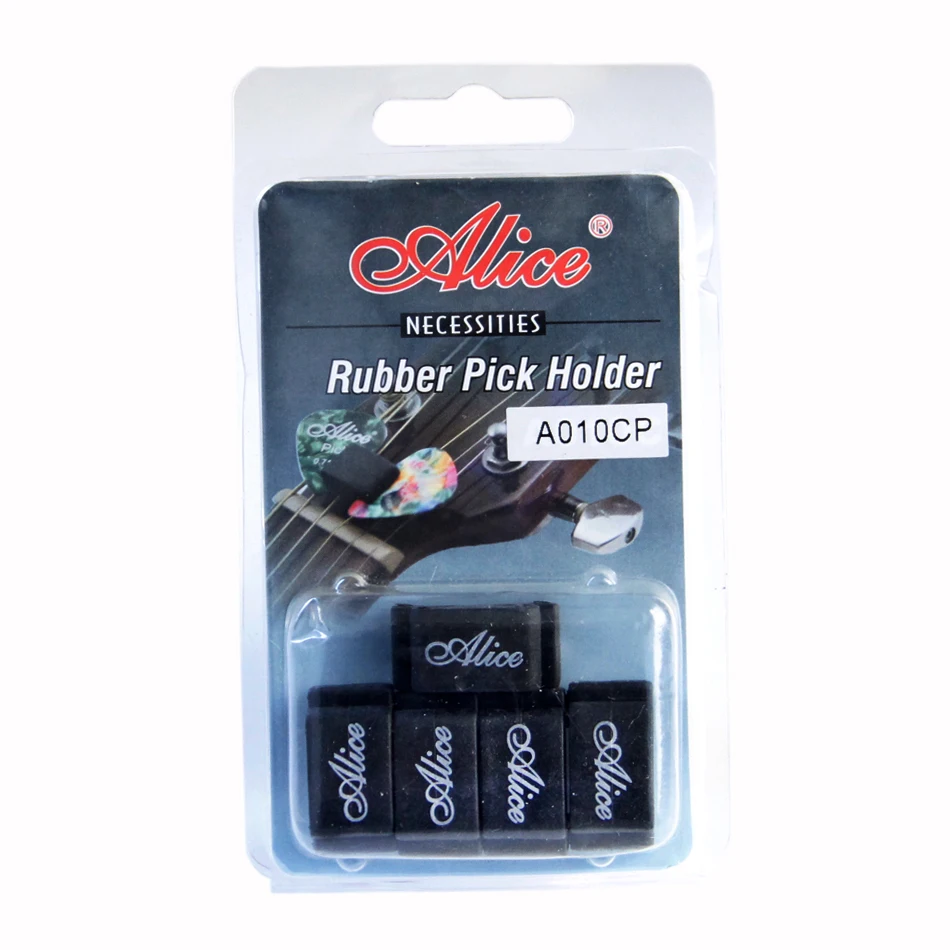 

Alice Black Rubber Picks Holder fixed on Bass/Guitar/Ukulele Headstock 5pcs/set