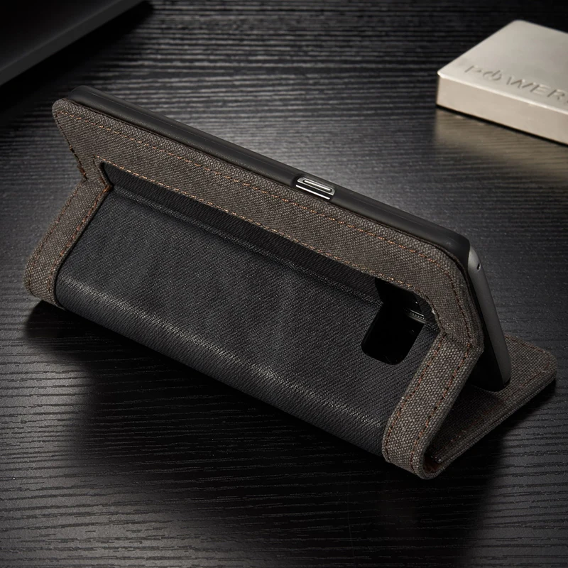 Чехол CaseMe для samsung S8 S9 S10 Plus Магнитный Флип джинсовый холщовый Кошелек держатель