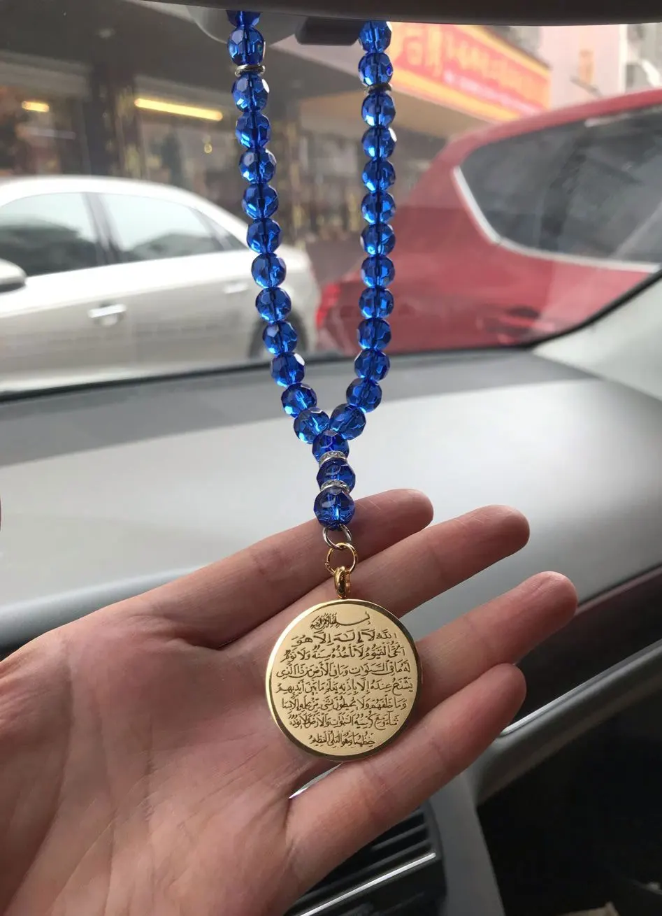 

islam muslim crystal AYATUL KURSI Car Rear View Mirror Car Pendant Hanging Car Styling Accessories