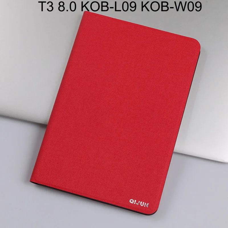 Чехол из искусственной кожи для huawei MediaPad T3 8,0 KOB-L09 KOB-W09 Honor Play Pad 2 JDN-AL00/W09 планшет Funda чехол для huawei T3 8 дюймов - Цвет: Red
