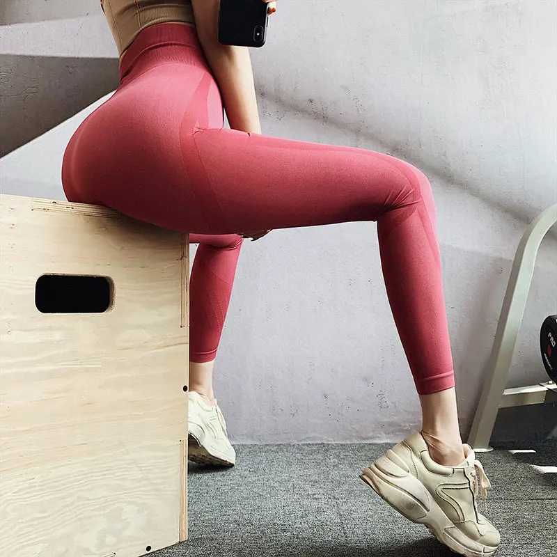 CK1935-Pink Бесшовные леггинсы для тренировок, для спортзала, спортивные джеггинсы, Femme, спортивные Стрейчевые Леггинсы для йоги, штаны для бега, для девочек, женские спортивные Леггинсы - Цвет: CK1935-Pink