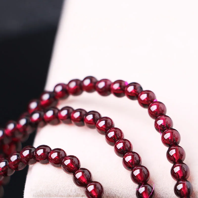 Wine Red Garnet Stone Bracelets Gem Buddha Beads For Women Strand Bracelet Men Jewelry Pulseras | Украшения и аксессуары