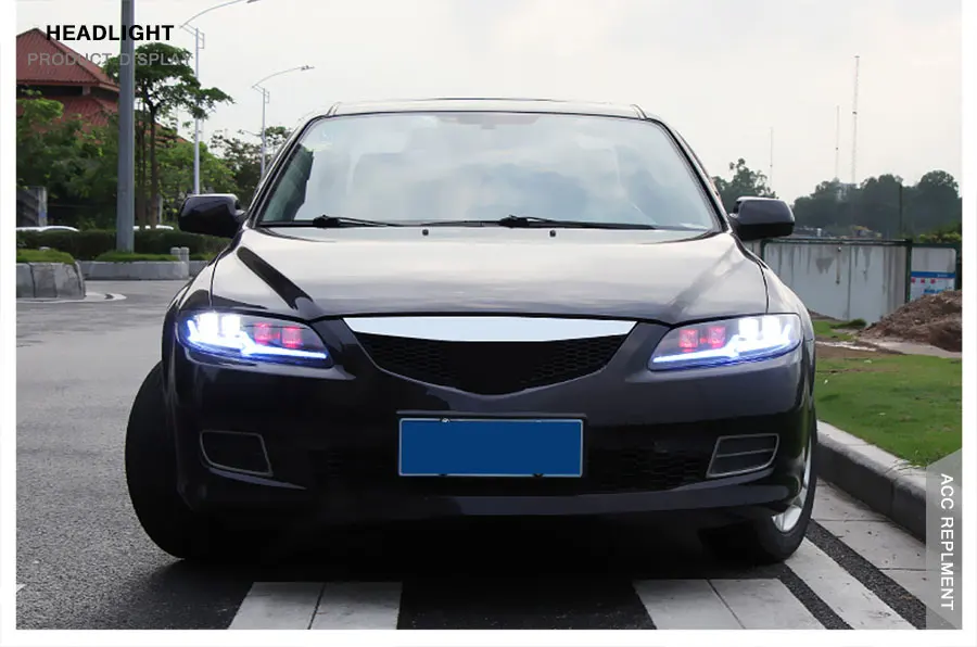 2 шт. светодиодный фары для Mazda 6 Atenza 2003-2008 светодиодный автомобильный фонарь ангельские глазки светодиодный комплект противотуманных фар Светодиодный дневные ходовые огни