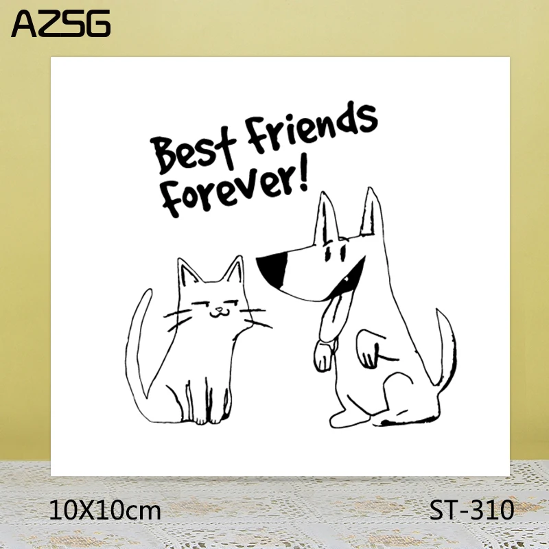 

AZSG Best friends forever Stamps/Seals For scrapbooking DIY Card Making/Album Silicone Decoration crafts 10*10cm