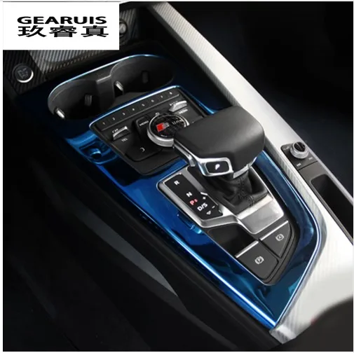 Автомобильные наклейки из нержавеющей стали для кожуха перчаточного ящика в салоне с элементами отделки хромированным пластиком для Audi A4 B9 2017 и новее.