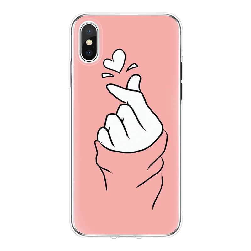 Чехол для iPhone 11 Pro Xs Max XR 5 SE 6 7 8 Plus X чехол для Xiao mi Red mi S2 K20 mi A3 9 SE 9T Note 5 6 7 8 Pro Чехол с сердцем - Цвет: bixinfen
