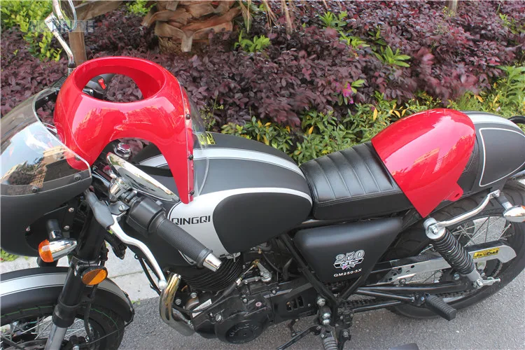 Обтекатель Cafe racer с красным чехлом для сиденья ретро обтекатель мотоциклетной