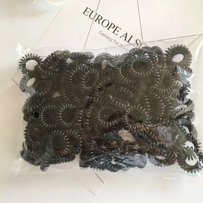 10 шт./лот новинка маленькая телефонная линия веревки для волос девочек цветные