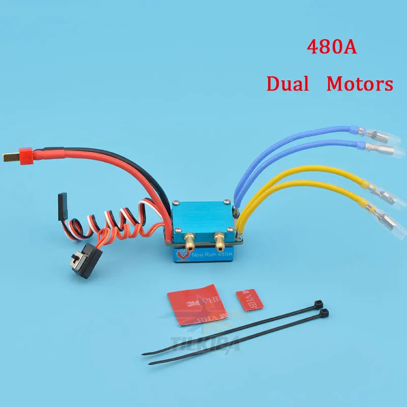 Радиоуправляемая лодка 160A/320A/480A ESC 380/540/775 матовый регулятор скорости двигателя двойной режим регулятор ленточный тормоз для 1:10 автомобиля приманки лодки - Цвет: 480A Dual MotorWater