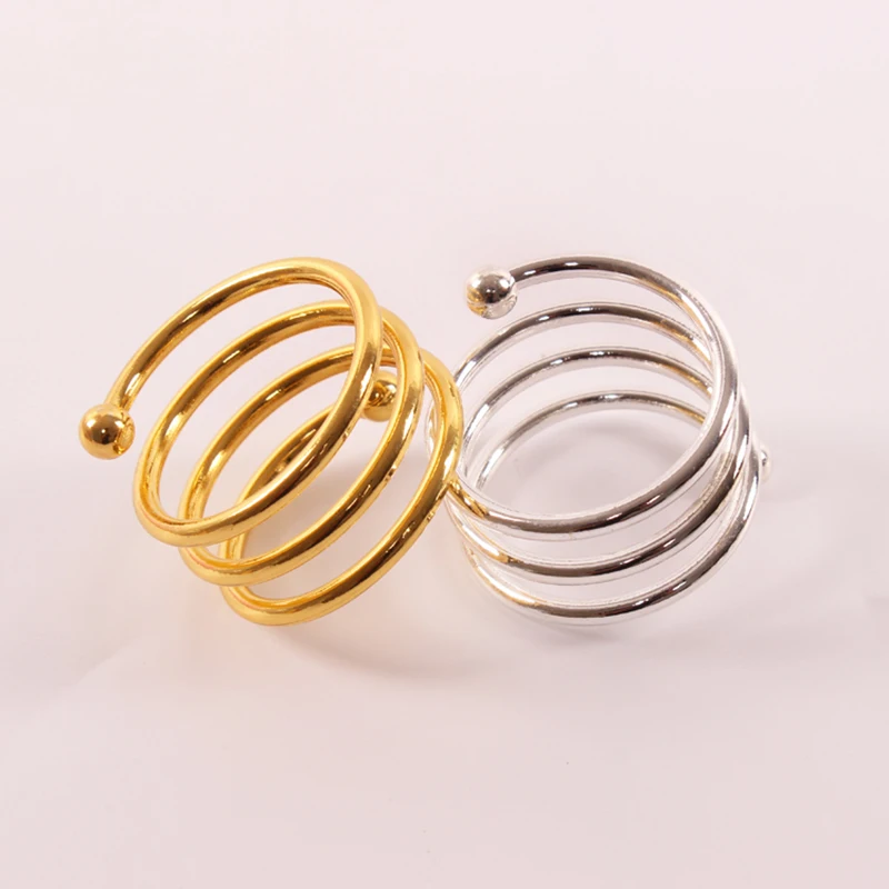 10 шт. роскошные золотые кольца для салфеток в форме спирали кольцо Металлическое