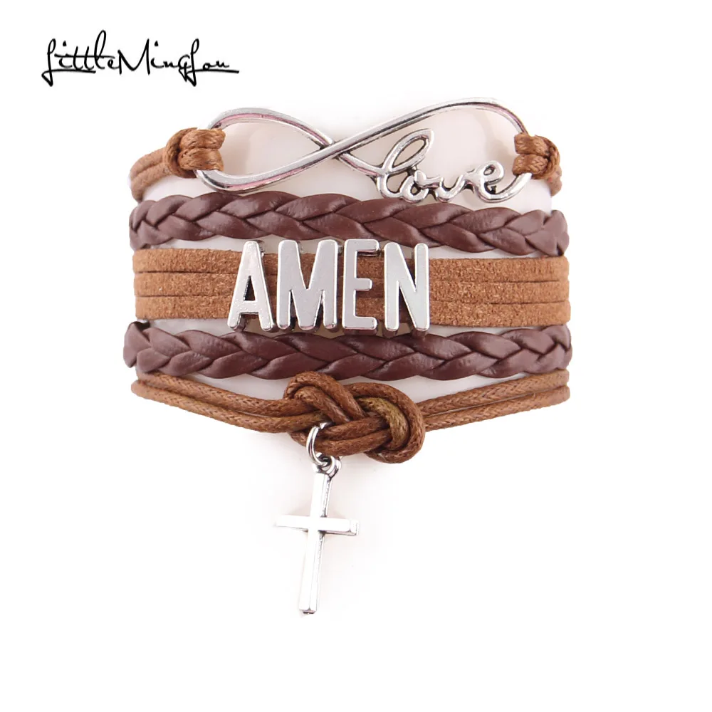 Браслет аминь из кожи и для мужчин женщин|infinity love|men braceletleather men bracelet |