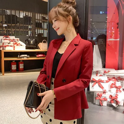 Wine Red Chaquetas mujer осенняя куртка с длинным рукавом Женская Офисная Женская куртка 5022 80 - Цвет: Wine Red