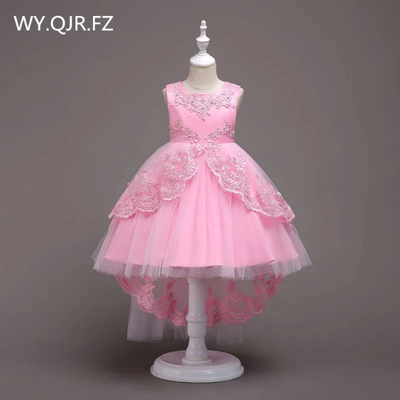 

BH584F#Bow Lace Short Rose Pink Flower Girl Dresses Children's fish tail dress wedding party dress gown prom wholesale clothes