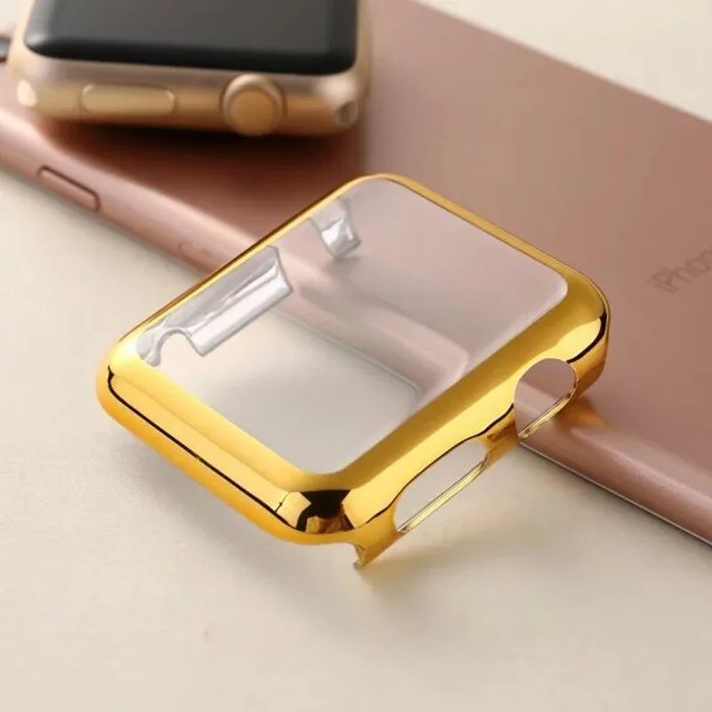 Чехол из поликарбоната для наручных часов Apple Watch, чехол, 42 мм, 38 мм, версия 3/2/1 цветным напылением рамки защитный чехол Крышка для наручных часов iwatch, ремешок аксессуары