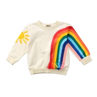 toddler baby girls kids rainbow sunshine print tassels cotton long sleeve hoodies clothes princess sweatshirt hooded jumper 1 6y