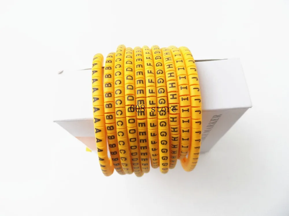 500 шт./лот ec 3 6mm2 A Z abcdefghij английский письмо гибкий печати рукав пробки этикетки