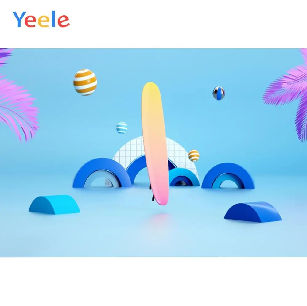 Yeele Blue Gradient Arch Pattern Surfboard Summer Photography Backgrounds Customized Photographic Backdrops for Photo Studio | Электроника