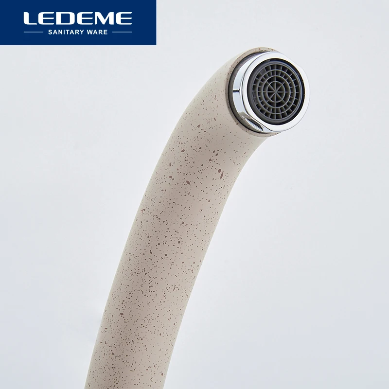 LEDEME Новый кухонный кран модный стиль цвет латунные кухонные краны вращающийся 360