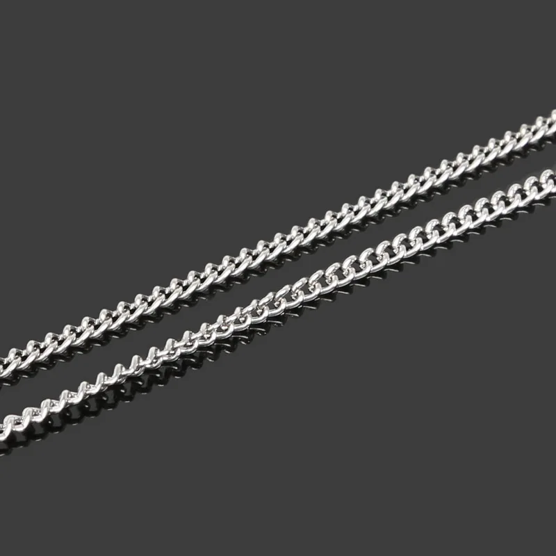 Оптовая продажа 5 м/лот кабель с родиевым покрытием фурнитура для цепочек