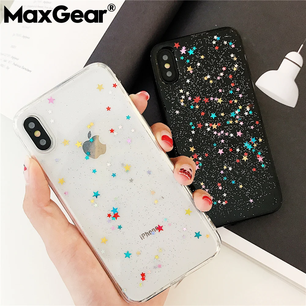 Luxury Glitter Bling Soft Case For iPhone X XR XS MAX Star Clear Cover Shining Sequin Phone Cases iphone 6 6S 7 8 Plus Coque |