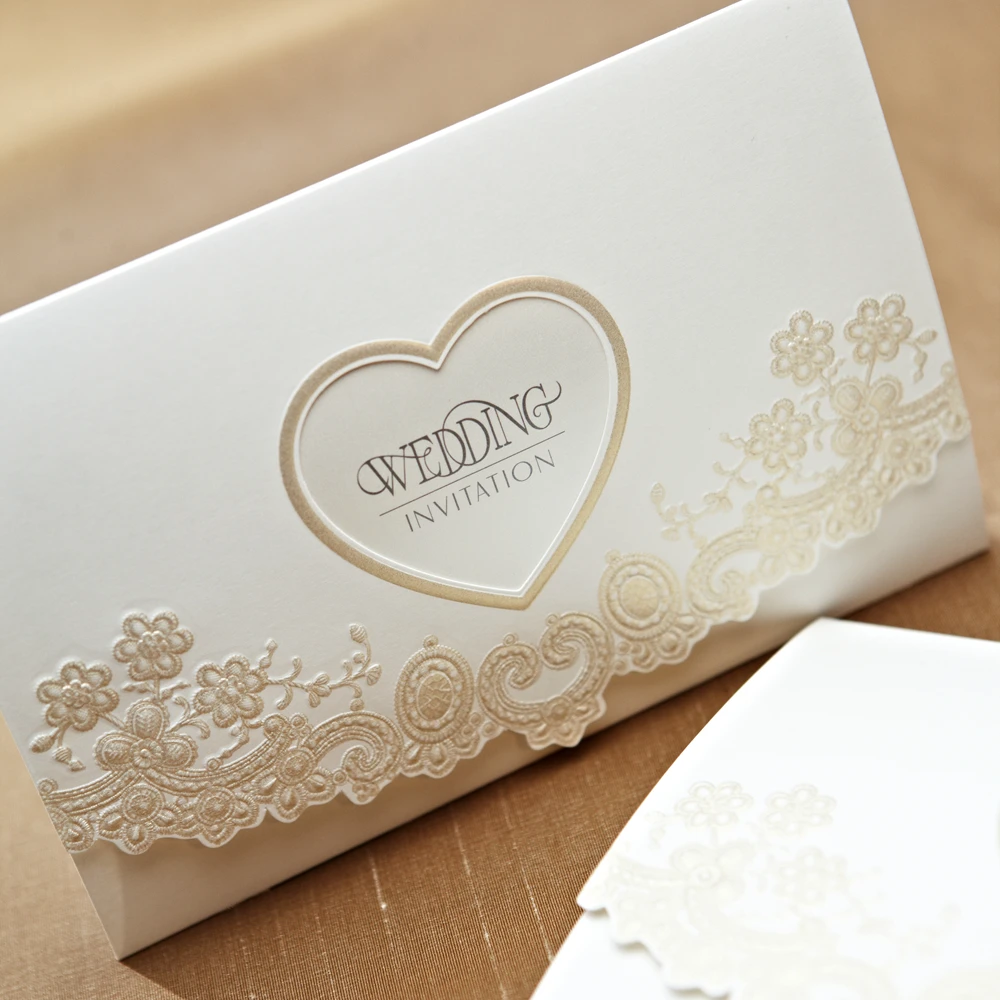 Hot Western-style Love Heart And Flower Wedding Invitation Card Printable &amp Customizable 100pcs/lot | Дом и сад