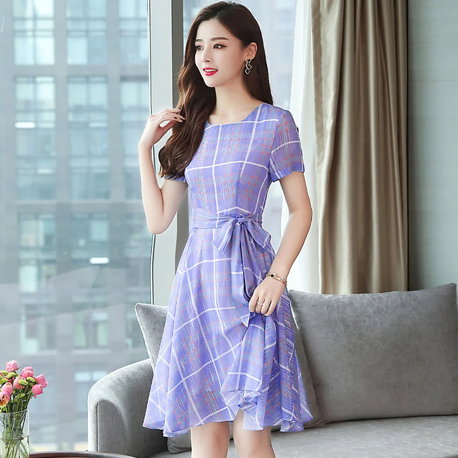 2020 корейские винтажные платья миди размера плюс Boho летние новые шифоновые