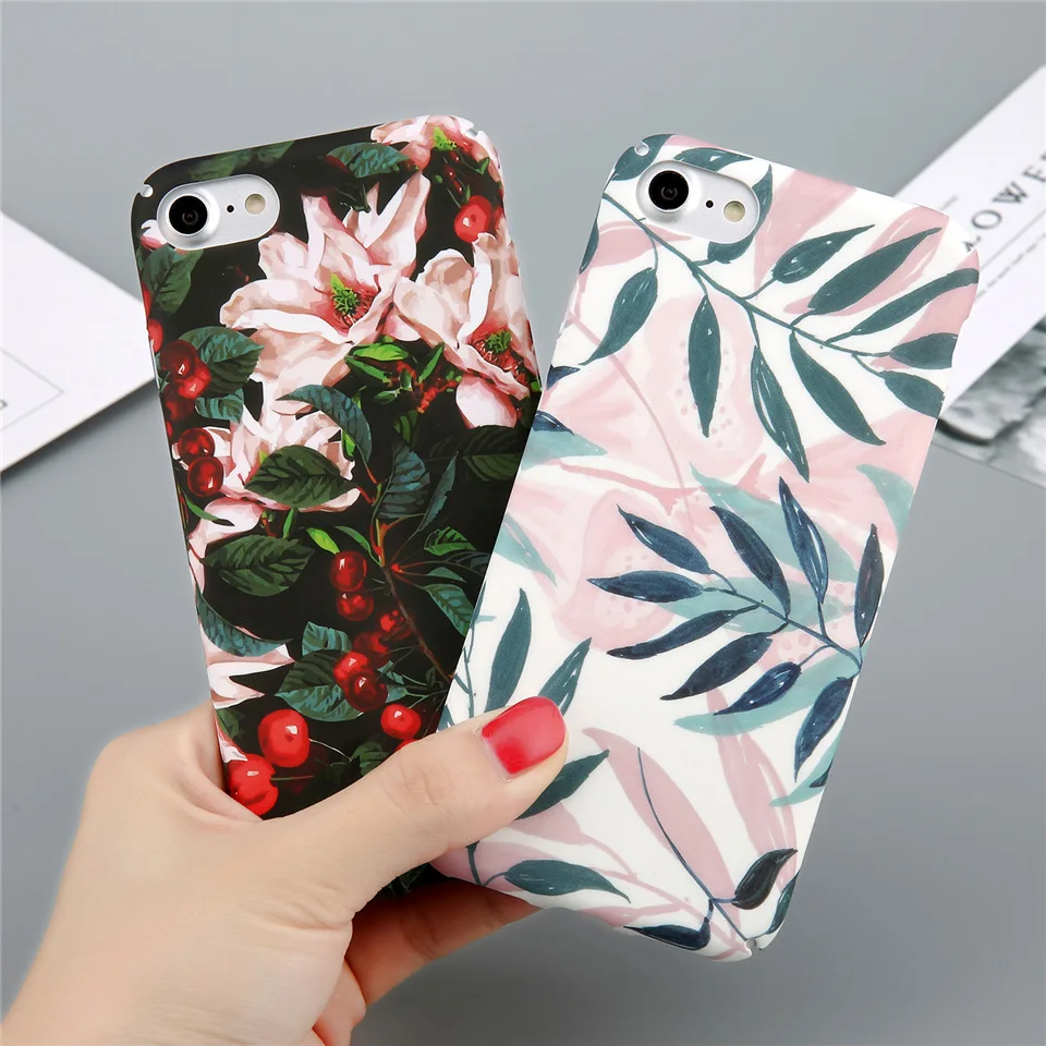 Lovebay чехол для телефона для iPhone 6, 6s, 7, 8 Plus, X, XR, XS, Max, 5, 5S, SE, мультяшный красивый цветок, тропический лист, Жесткий Чехол для iPhone X