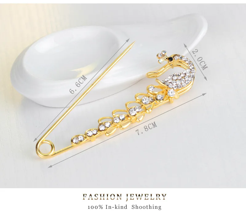 2021 модная брошь металлическая павлин Модный женский шарф Кристалл от Swarovski